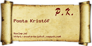 Posta Kristóf névjegykártya